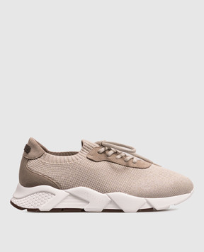 Peserico Beige sneakers with lurex A39742C0CC873