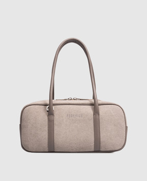 Peserico Beige baguette bag with logo A38373C0CC756