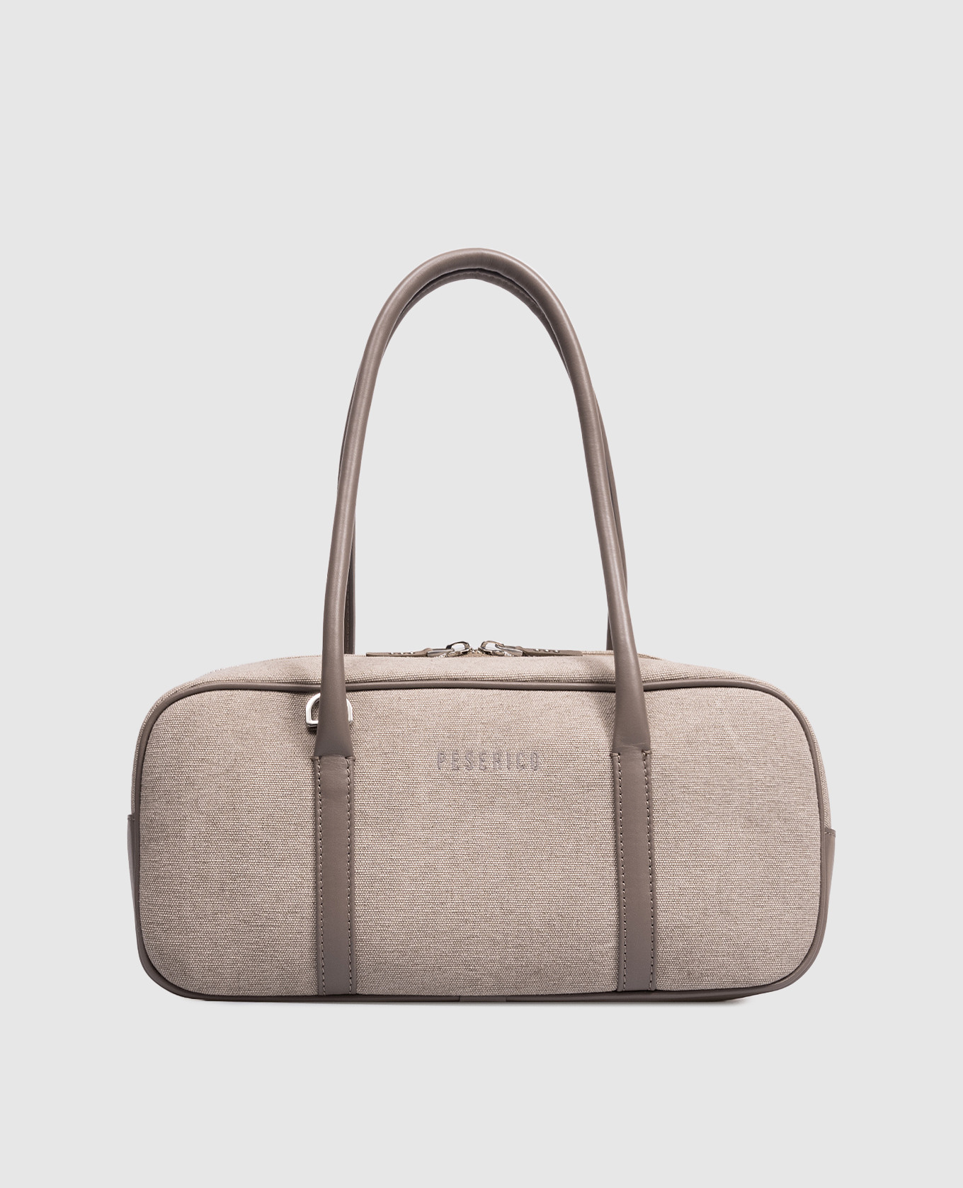 

Beige baguette bag with logo Peserico