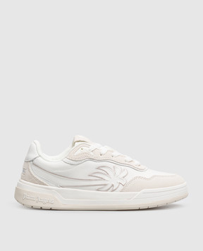 Palm Angels White combination sneakers with embroidered emblem PAWIA001FB001