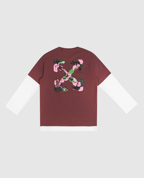 Off-White Children's burgundy long sleeve shirt with Arrow Acrylic print 44GAB00CF26J001