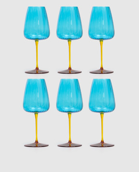 La Reine Set of blue glasses Joy 6 pcs JOY55CL