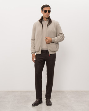 Kiton Beige cashmere and silk jumper UMK1372