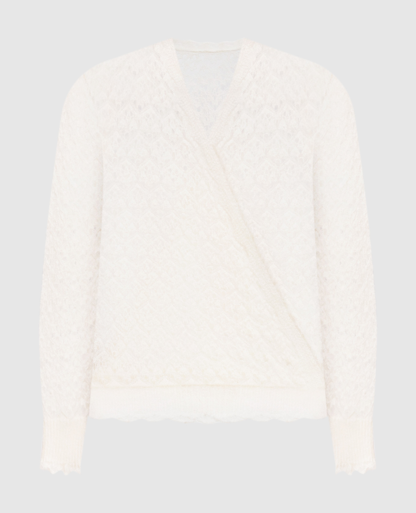 

White openwork sweater with wool Twinset