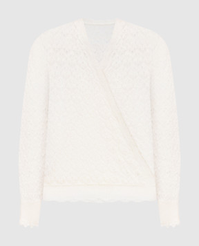Twinset White openwork sweater with wool 252TT3200