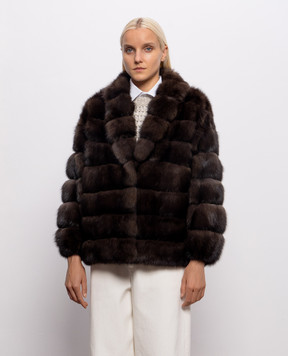 Rindi Brown sable fur coat 077ZB026