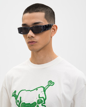Palm Angels Grey sunglasses with logo print PA1020110751