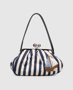Max Mara Weekend Pasticcino striped bag with patch WKAGERUSIA