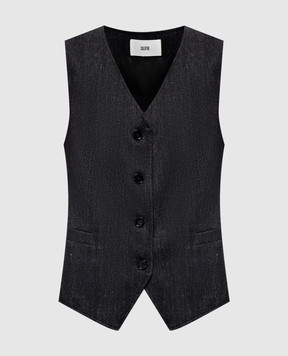 Solotre Dark gray patterned wool vest M1AC0072