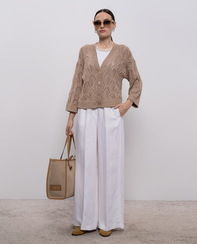 Peserico White linen pants A0405201920