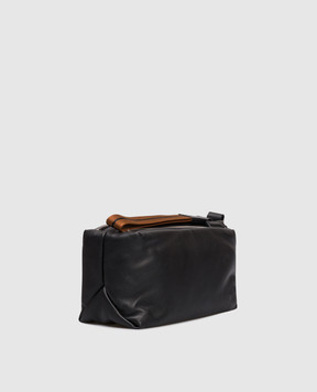 Ermenegildo Zegna Black deerskin toiletry bag with logo BAGsh