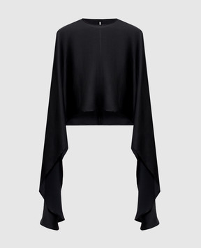Dondup Black blouse with silk DC483SF0106DXXX