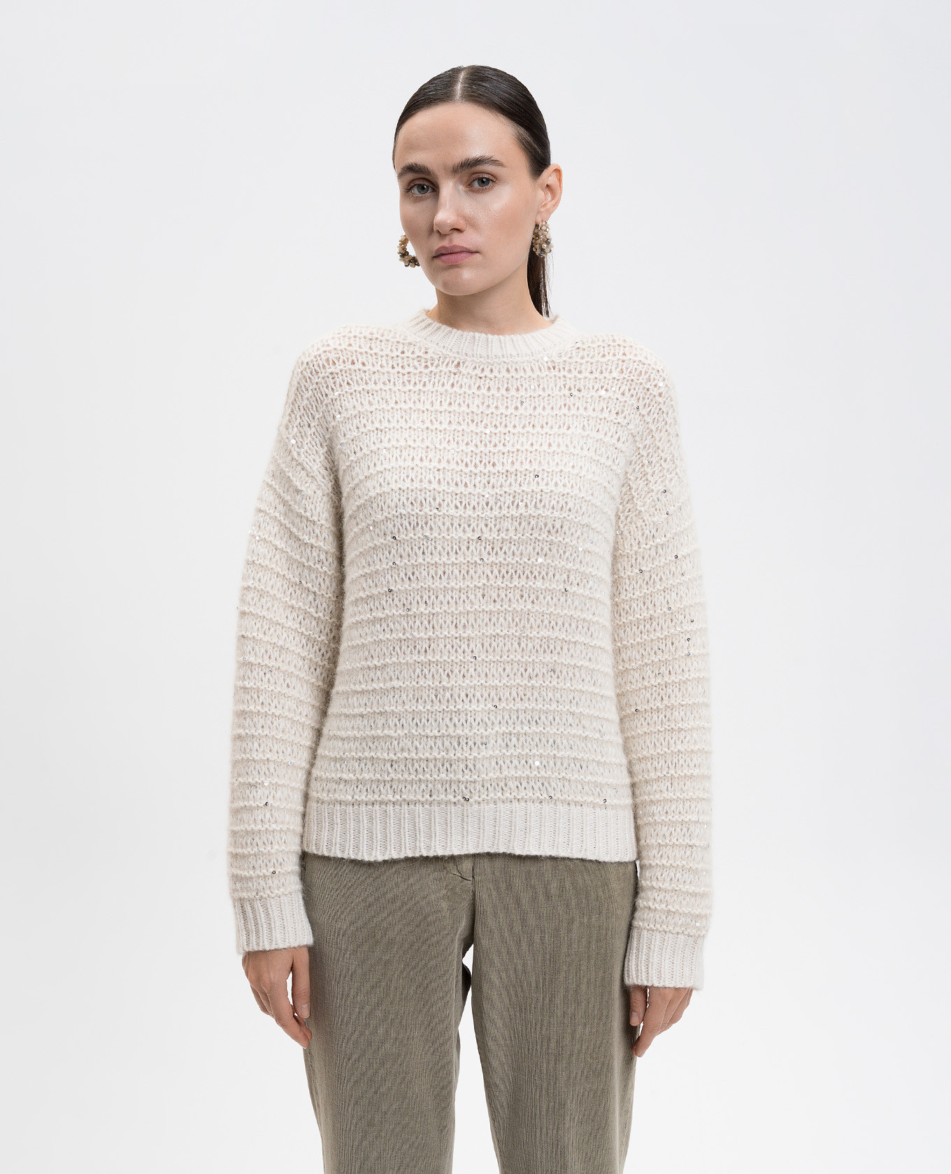 White alpaca wool sweater Peserico 3