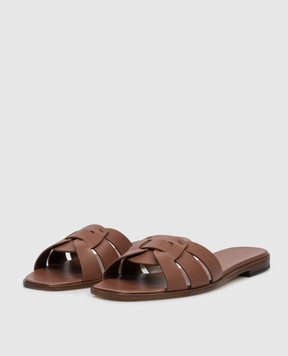 Doucal's Brown leather flip-flops DD8696DEGNUF073