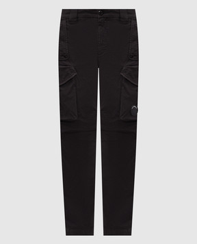 C.P. Company Black cargo pants with patch MPA730A005529G