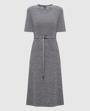 Peserico Gray melange dress with wool S02056J00A07551