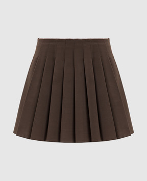 Maison Margiela MM6 Brown pleated skirt with wool S52MC0024M35436