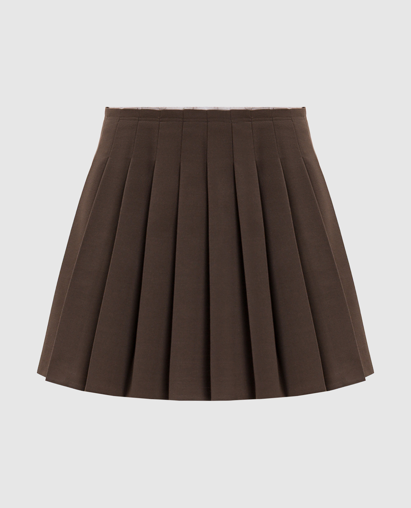 Brown pleated skirt with wool