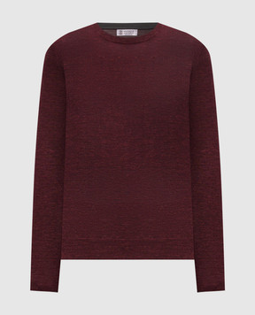 Brunello Cucinelli Burgundy cashmere, silk and linen jumper MSY00100