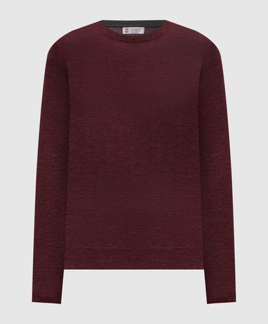 Burgundy cashmere, silk and linen jumper