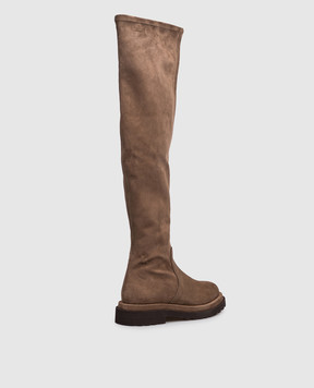 Brunello Cucinelli Brown suede over-the-knee boots MZSFG3116