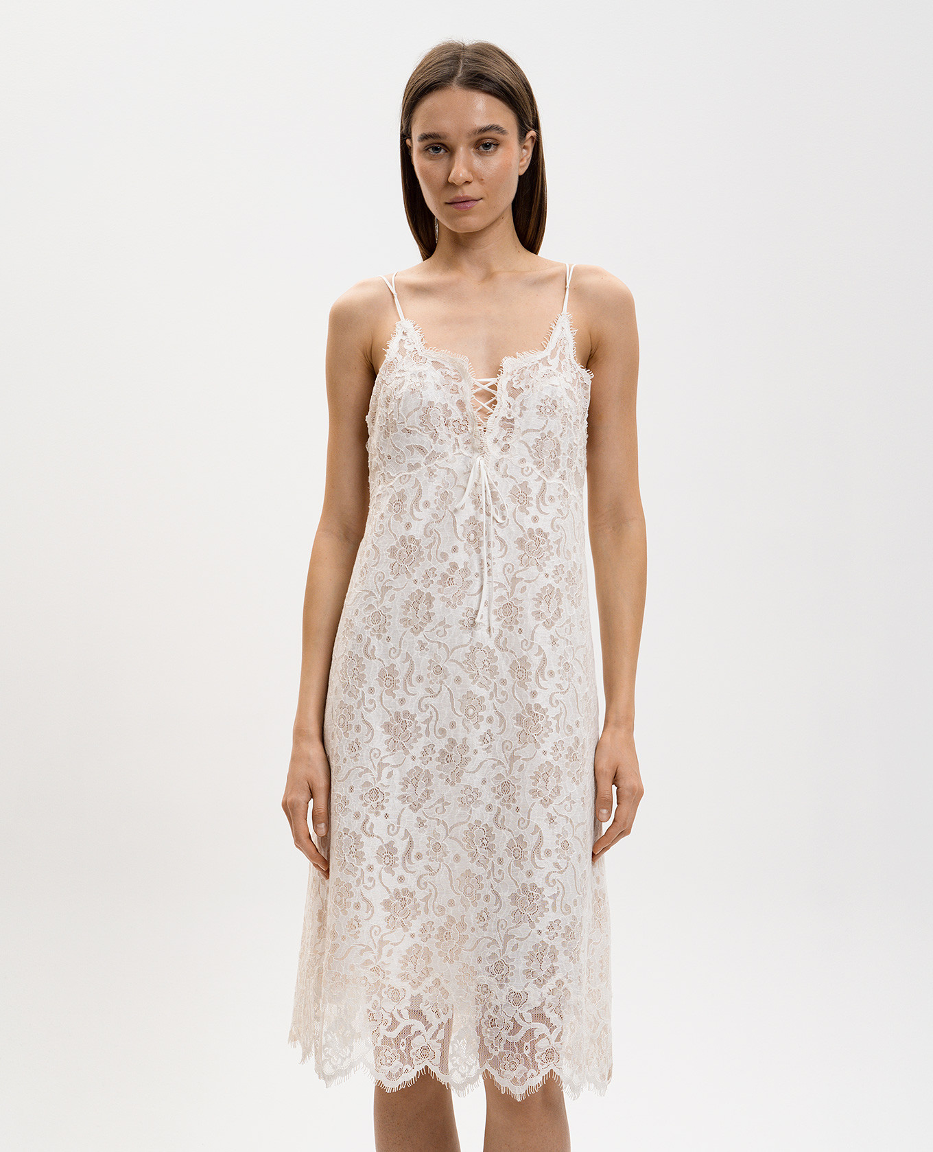 White dress with linen lace Ermanno Scervino 3