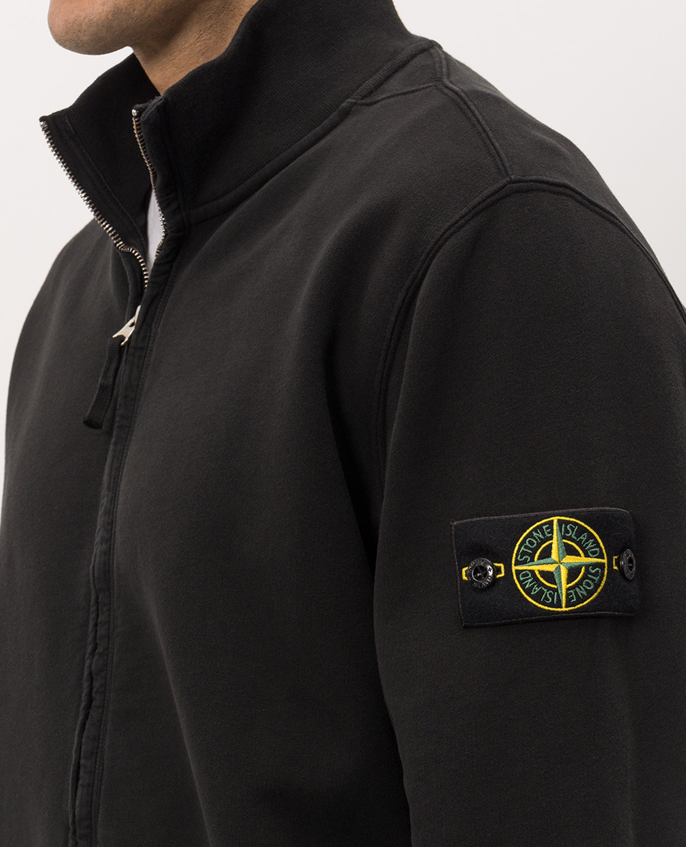 Black cardigan with logo patch Stone Island 5