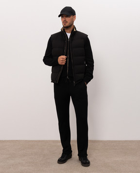 Stefano Ricci Black down vest with logo patch MDJ6300280519V