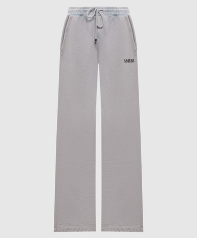 Grey sweatpants with logo embroidery