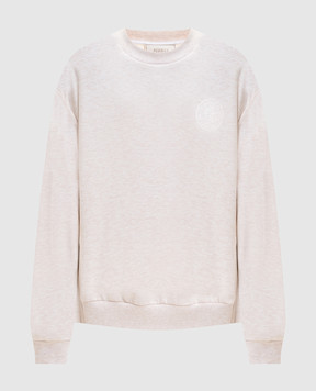 Peserico Beige melange sweatshirt with logo A12575J0Q12379E