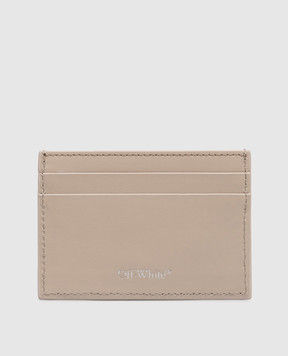 Off-White Beige leather cardholder with Arrow emblem OWND027S26LEA006