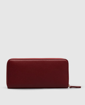 Twinset Burgundy wallet with textured logo 262TL8030