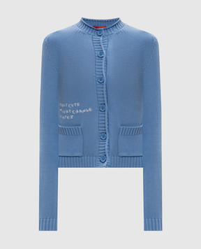 Max & Co Blue cardigan with embroidered inscription MCOURLO
