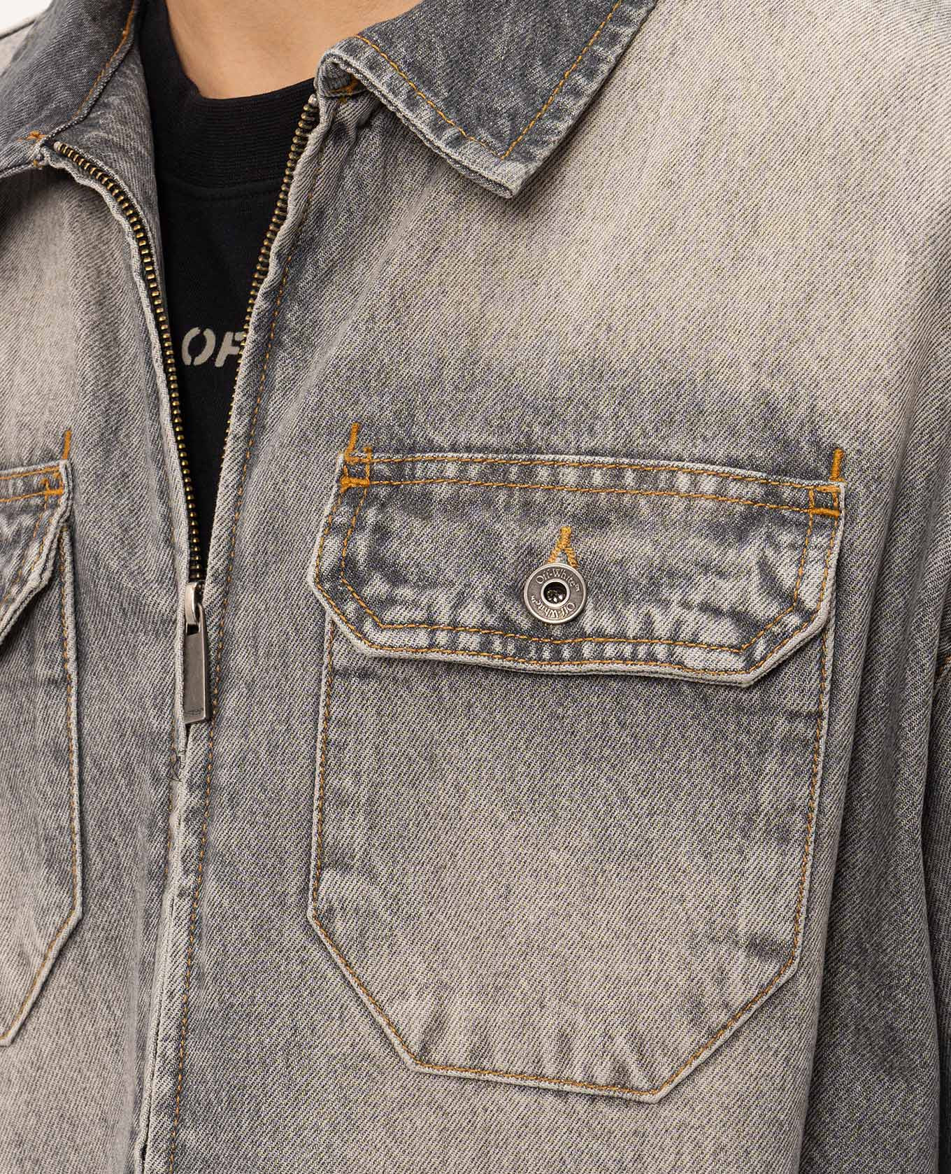 Gray denim shirt jacket Off-White 5