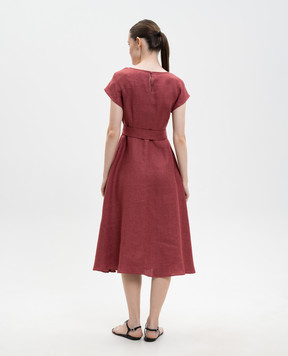 Max Mara Weekend Burgundy SORDIO linen dress WKDESORDIO