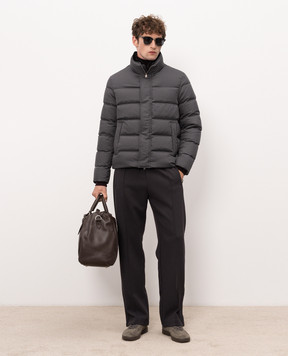 Herno Grey quilted down jacket with collar PI001019U12414Z