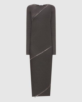 The Attico Gray midi dress with wool 261WCW00326KWW007AA