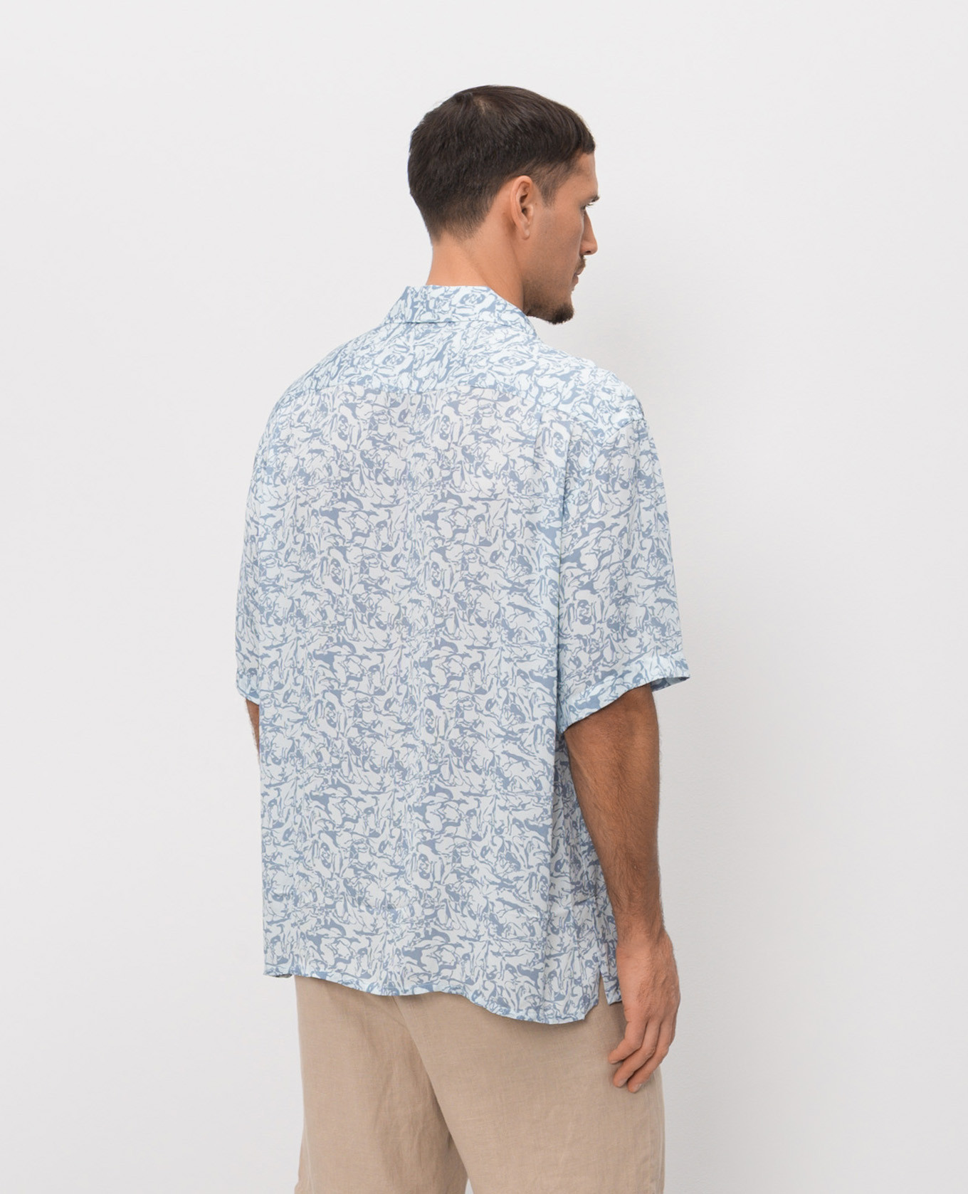 

Blue shirt with branded print Trussardi, Light blue