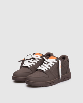 Off-White Out Of Office Lifted Brown Sneakers OMIA189S26MAT001