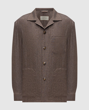 Canali Brown linen shirt AE0595831023