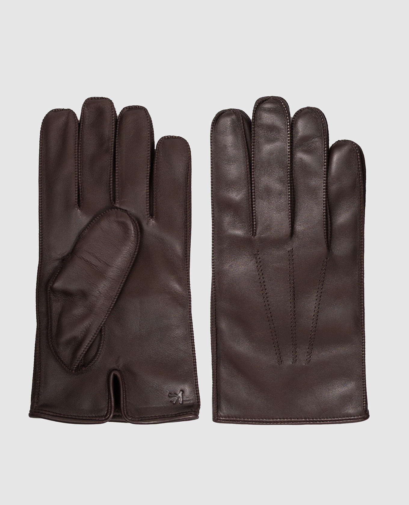 Brown leather gloves