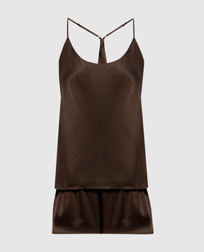 Dore & Rose Brown silk pajamas SILKCAMISET