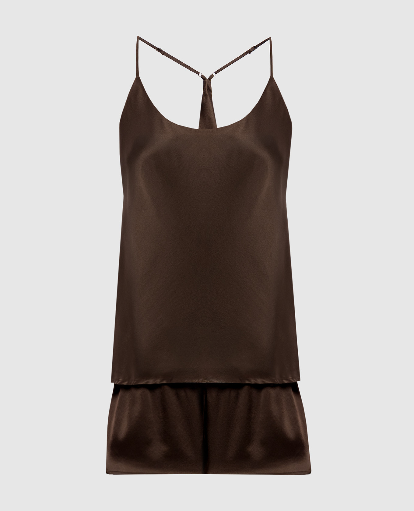 Brown silk pajamas