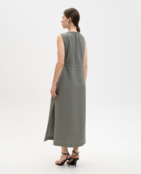 Peserico Green dress with linen S0223905435