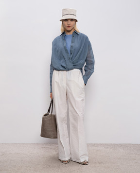 Brunello Cucinelli Blue cashmere and silk T-shirt M41810000