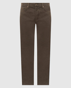 Tom Ford Khaki pants with logo patch DPH003DMC083