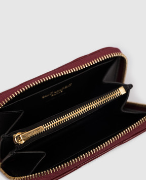Saint Laurent Cassandre burgundy quilted leather wallet 863727AAEAX