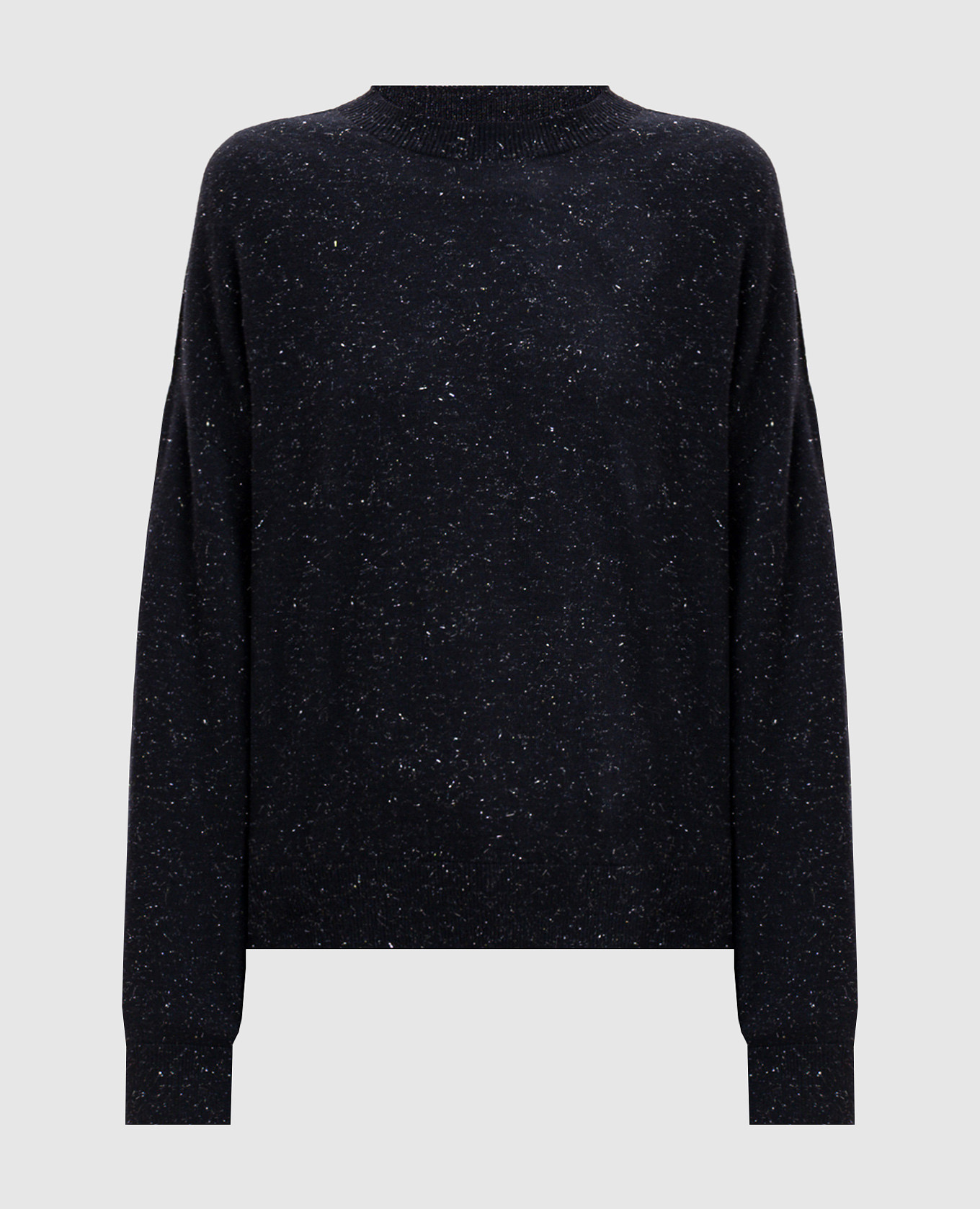 Blue wool sweater with lurex