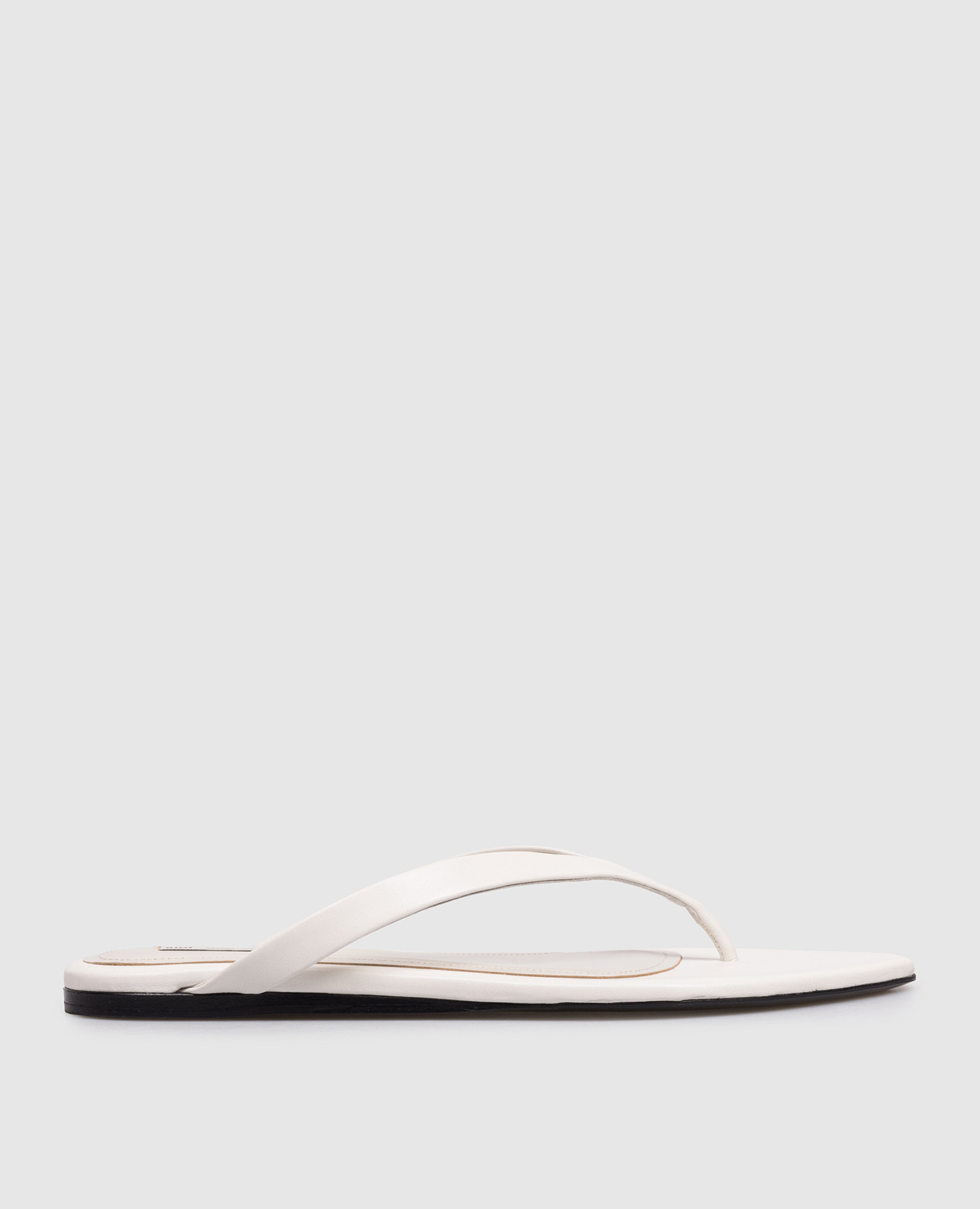 White leather flip-flops