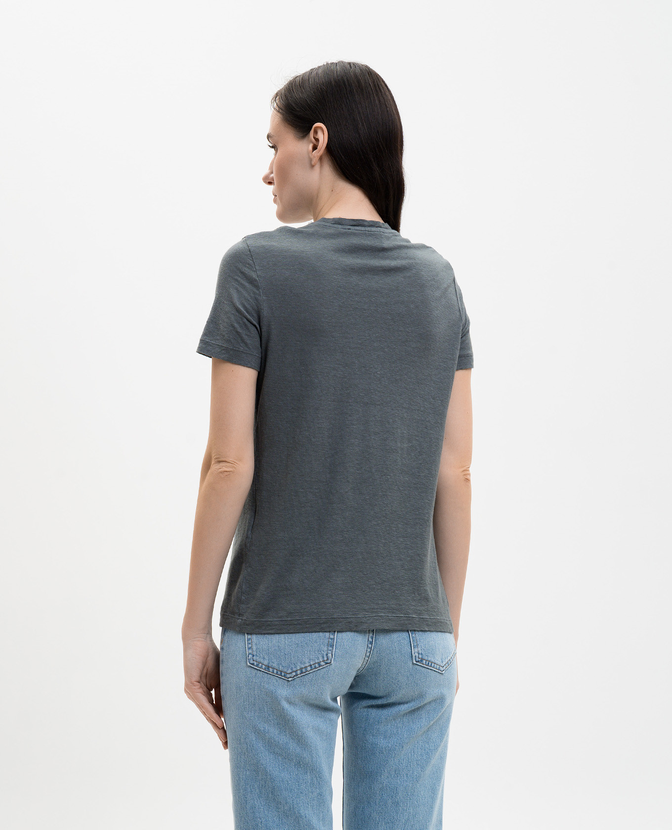 Gray linen t-shirt Solotre 4
